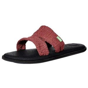 Sanuk Women's Yoga Mat Capri Knit Sandals womens size 10 maroon/brown